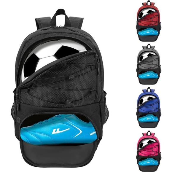 Youth Soccer Backpack with Shoes and Ball Compartment Sport Equipment Bags - Picture 1 of 7